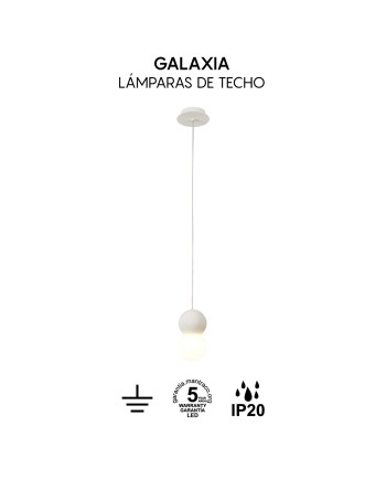 GALAXIA * LÁMPARA CON 1 COLGANTE REDONDO BLANCO